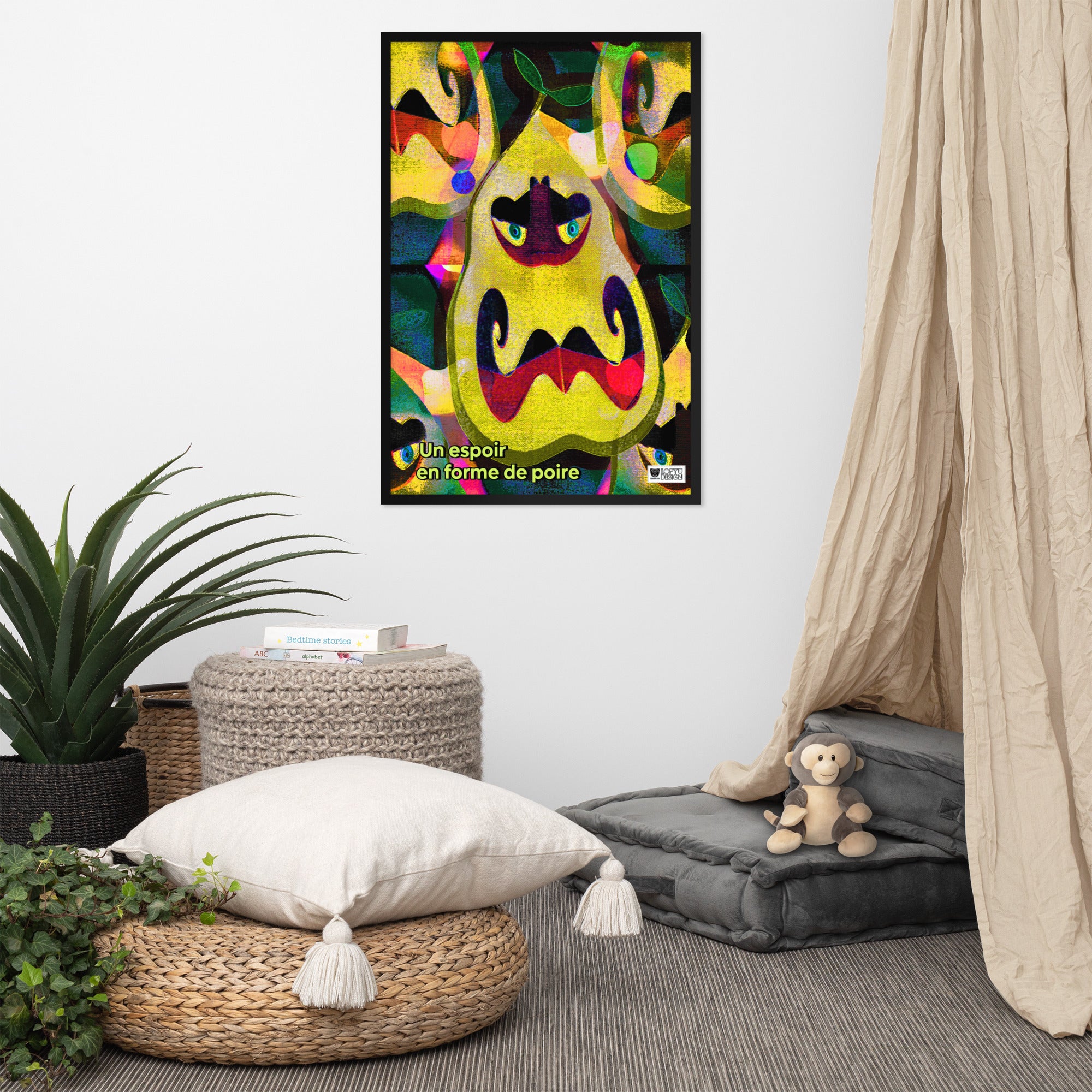 【フレーム付き】強化マットポスター・ポワカール「梨の形をした希望（un espoir en forme de poire）」【CA013-FP041】