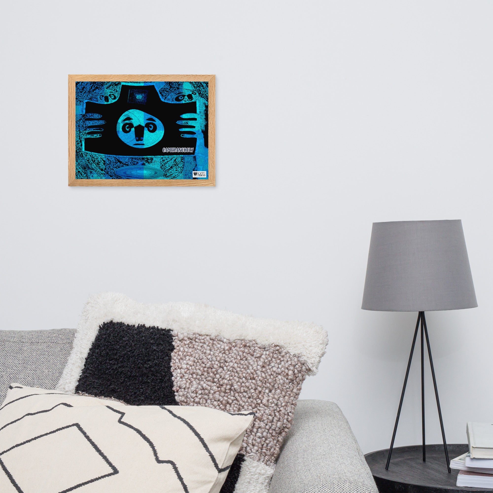 【フレーム付き】強化マットポスター・イラストチョップシリーズ「カメランコリーくん」【IC007-FP048】