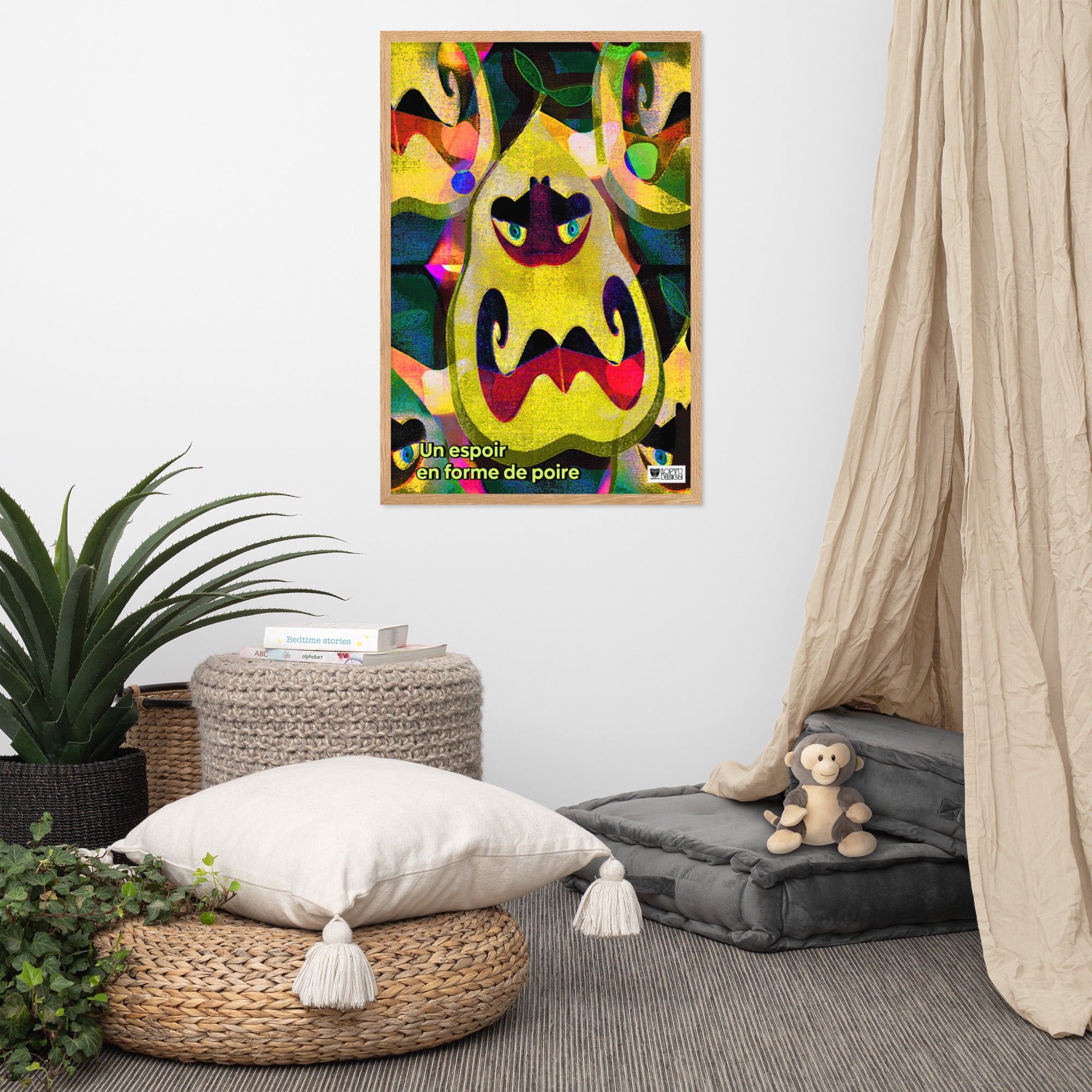 【フレーム付き】強化マットポスター・ポワカール「梨の形をした希望（un espoir en forme de poire）」【CA013-FP041】