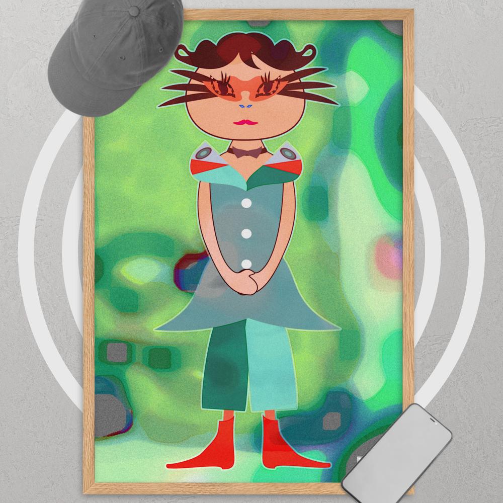 【フレーム付き】強化マットポスター・春を纏うタマビコ【CA074-FP033】