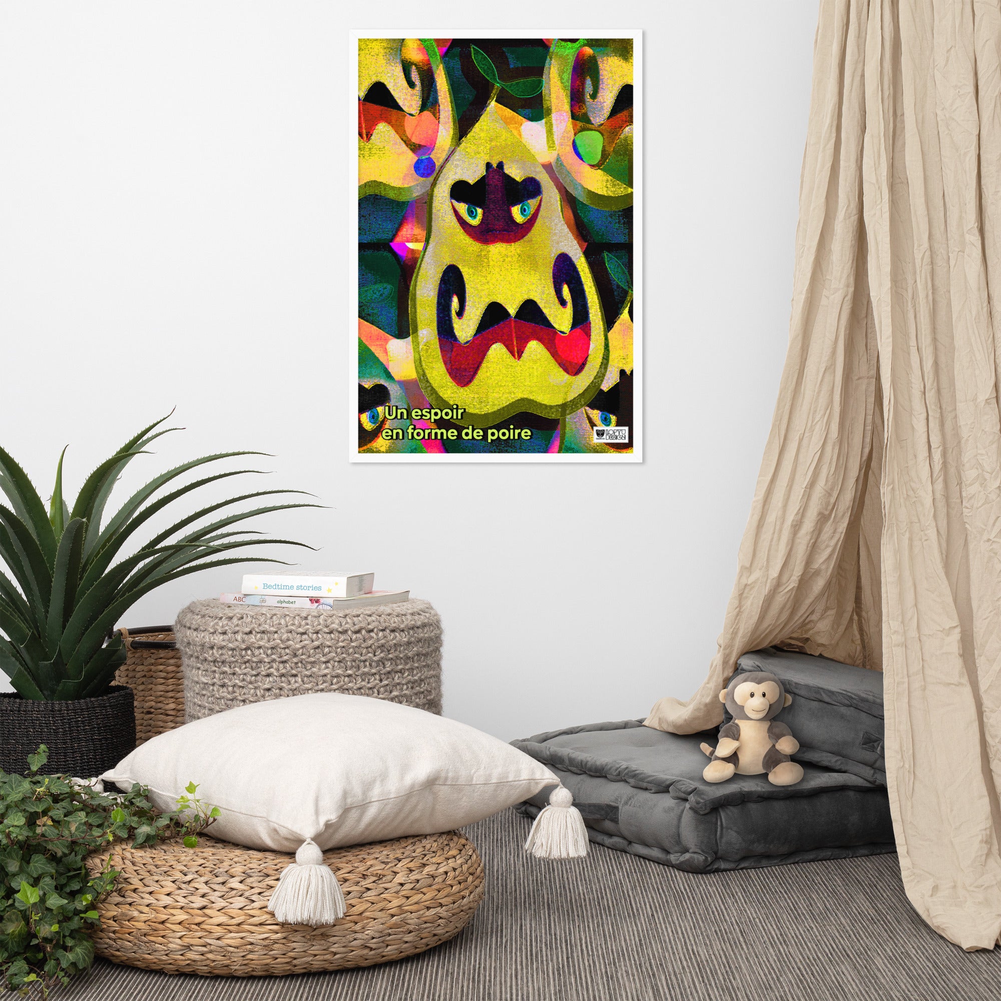 【フレーム付き】強化マットポスター・ポワカール「梨の形をした希望（un espoir en forme de poire）」【CA013-FP041】