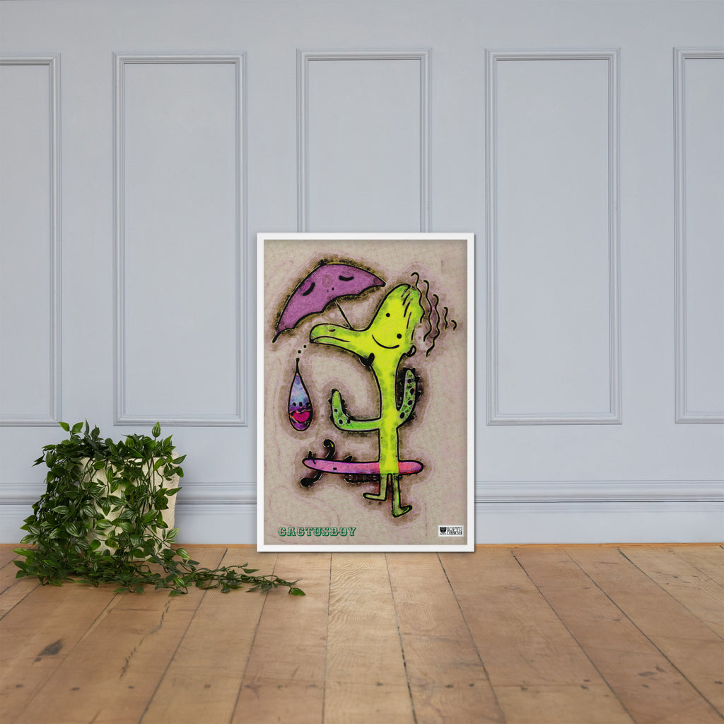 【フレーム付き】強化マットポスター・カクタスボーイ【IL007-FP045】