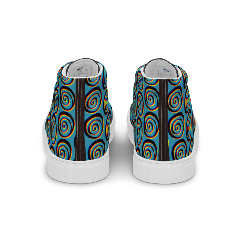 メンズ ハイカットスニーカー・パタフィジックうずまき模様ブルー・黒タン【PD003- HCS007】
