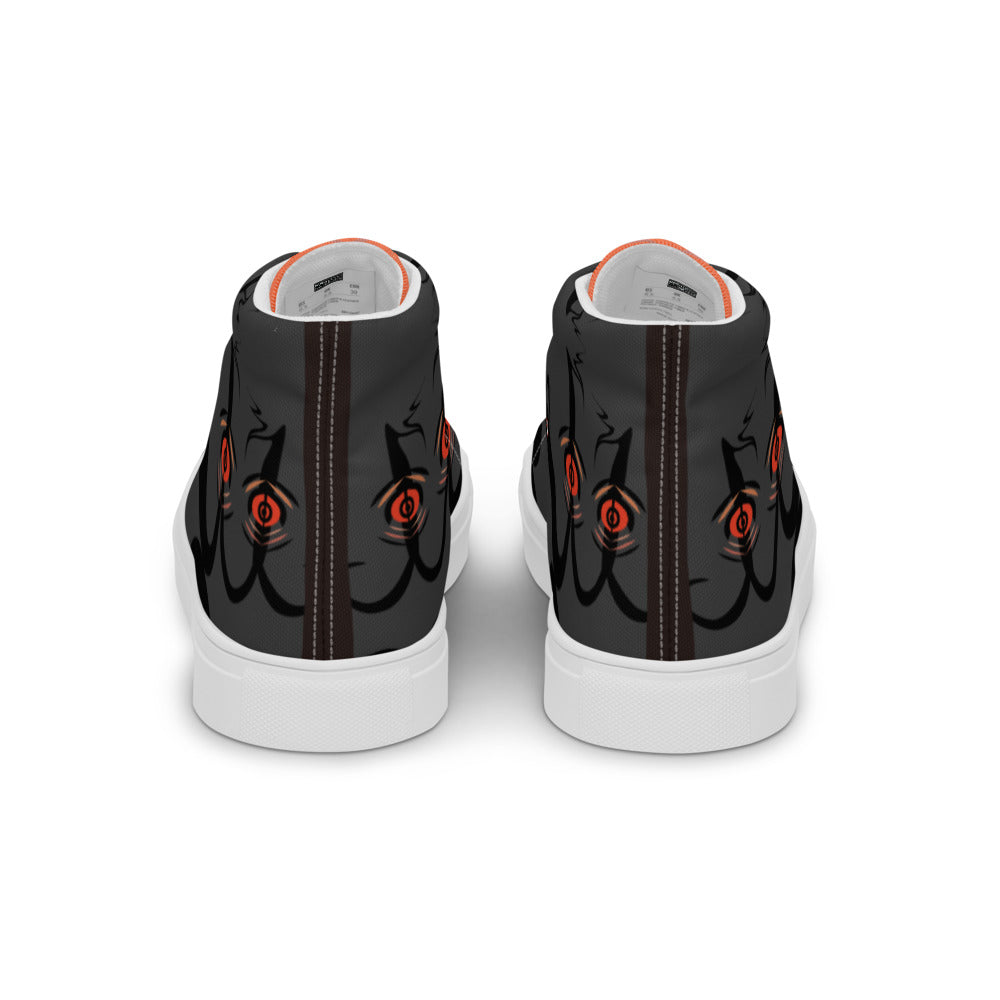 メンズ ハイカットスニーカー・プルノウグレー橙タン【CA071- HCSM012】