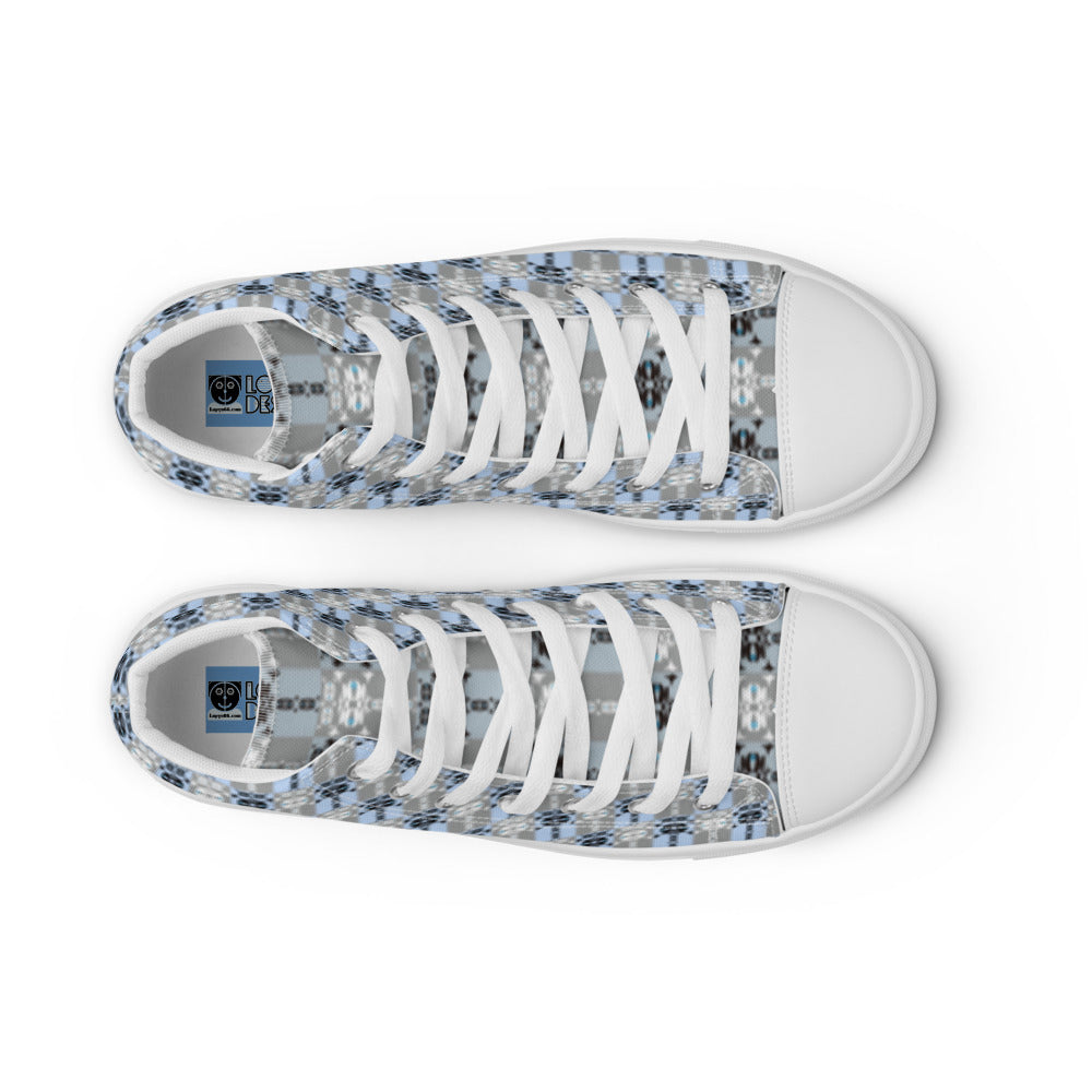 メンズ ハイカットスニーカー・イジドール格子柄【CA001- HCSM003】