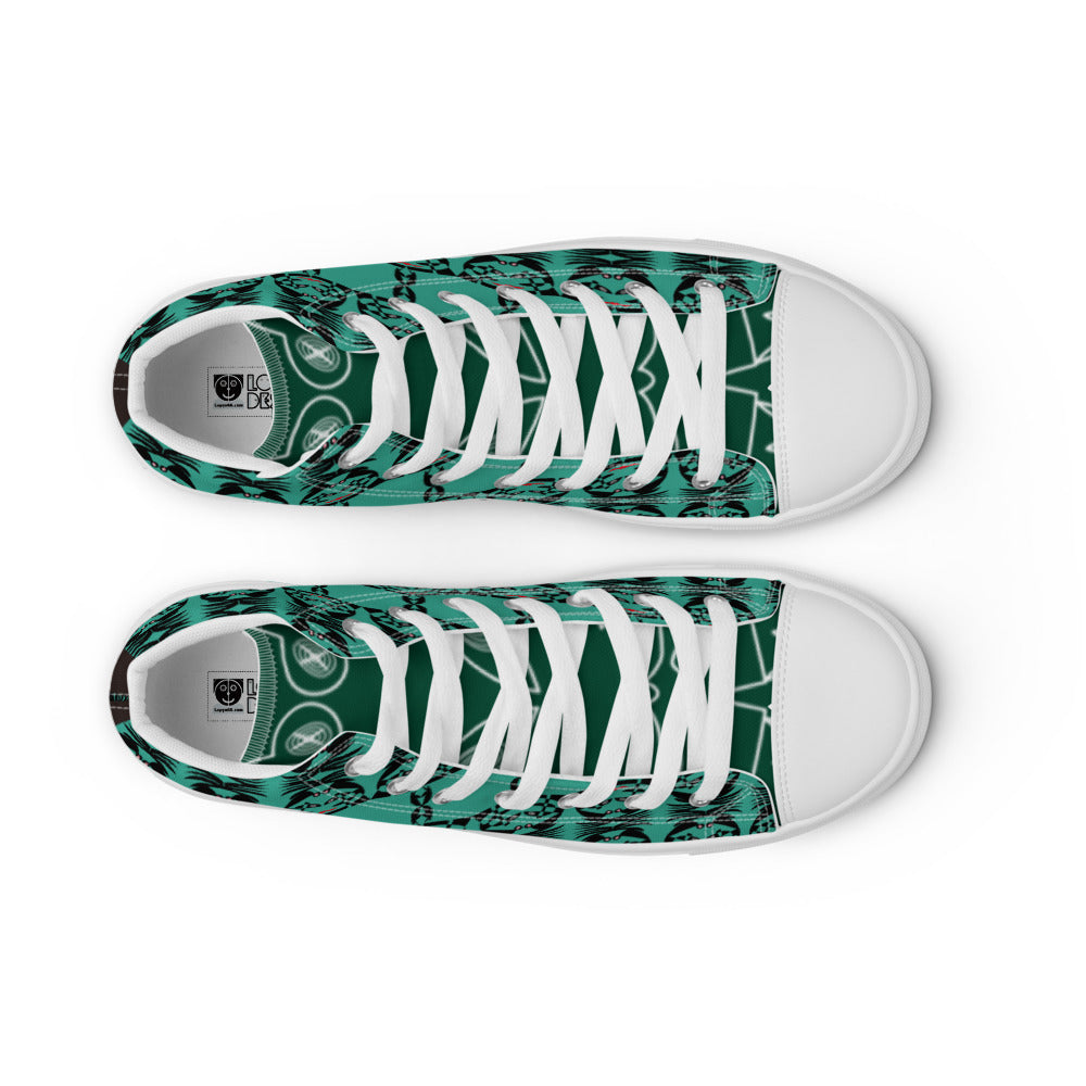 メンズ ハイカットスニーカー・ボクチャン・緑タン【CA003- HCS008】