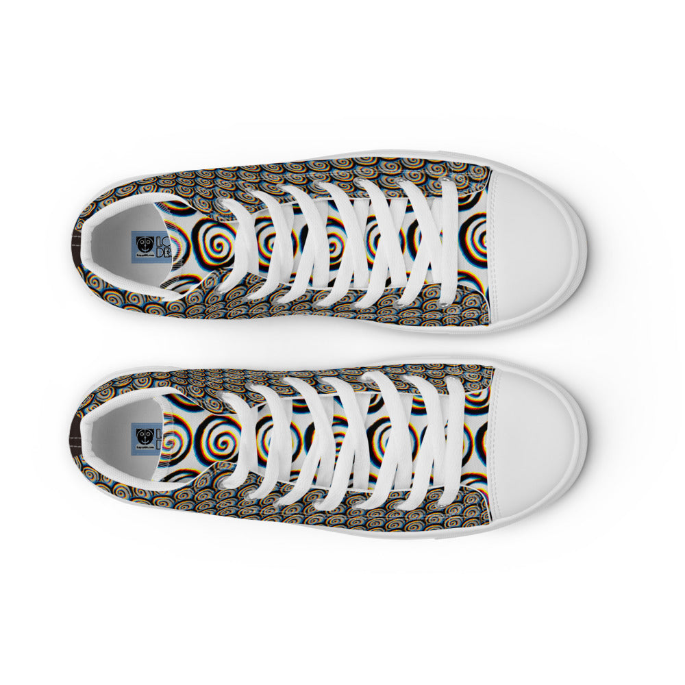 メンズ ハイカットスニーカー・パタフィジックうずまき模様α・うずまきタン【PD003- HCSM011】