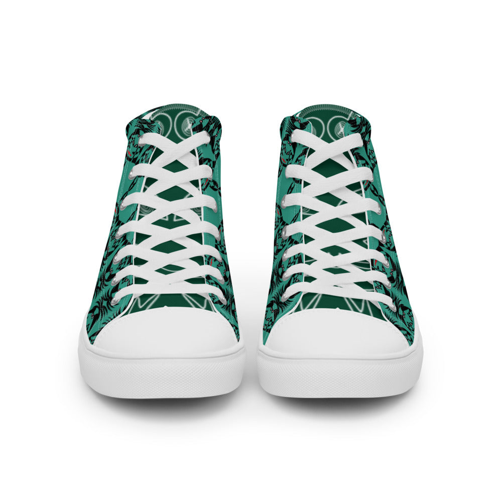 メンズ ハイカットスニーカー・ボクチャン・緑タン【CA003- HCS008】