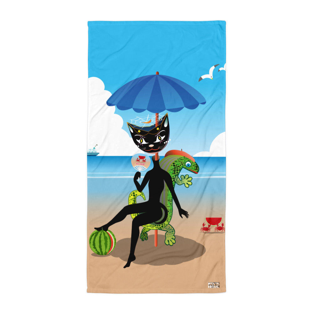 タオル・・黒猫ガール「甘い生活」【IL005- TW012】