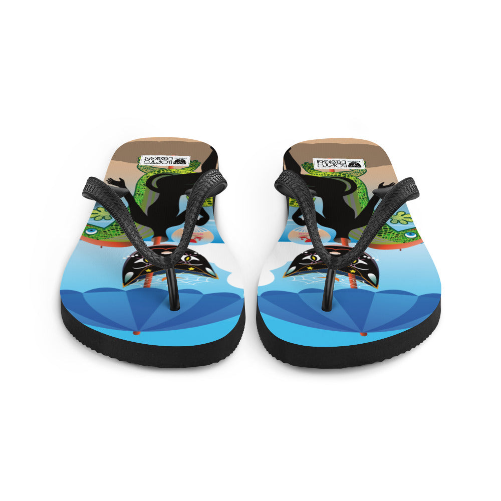 ビーチサンダル・黒猫ガール「甘い生活」【IL005- BS07】