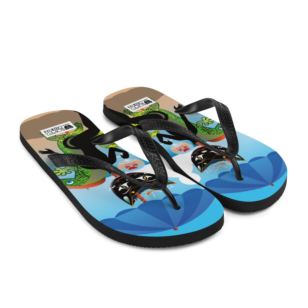 ビーチサンダル・黒猫ガール「甘い生活」【IL005- BS07】