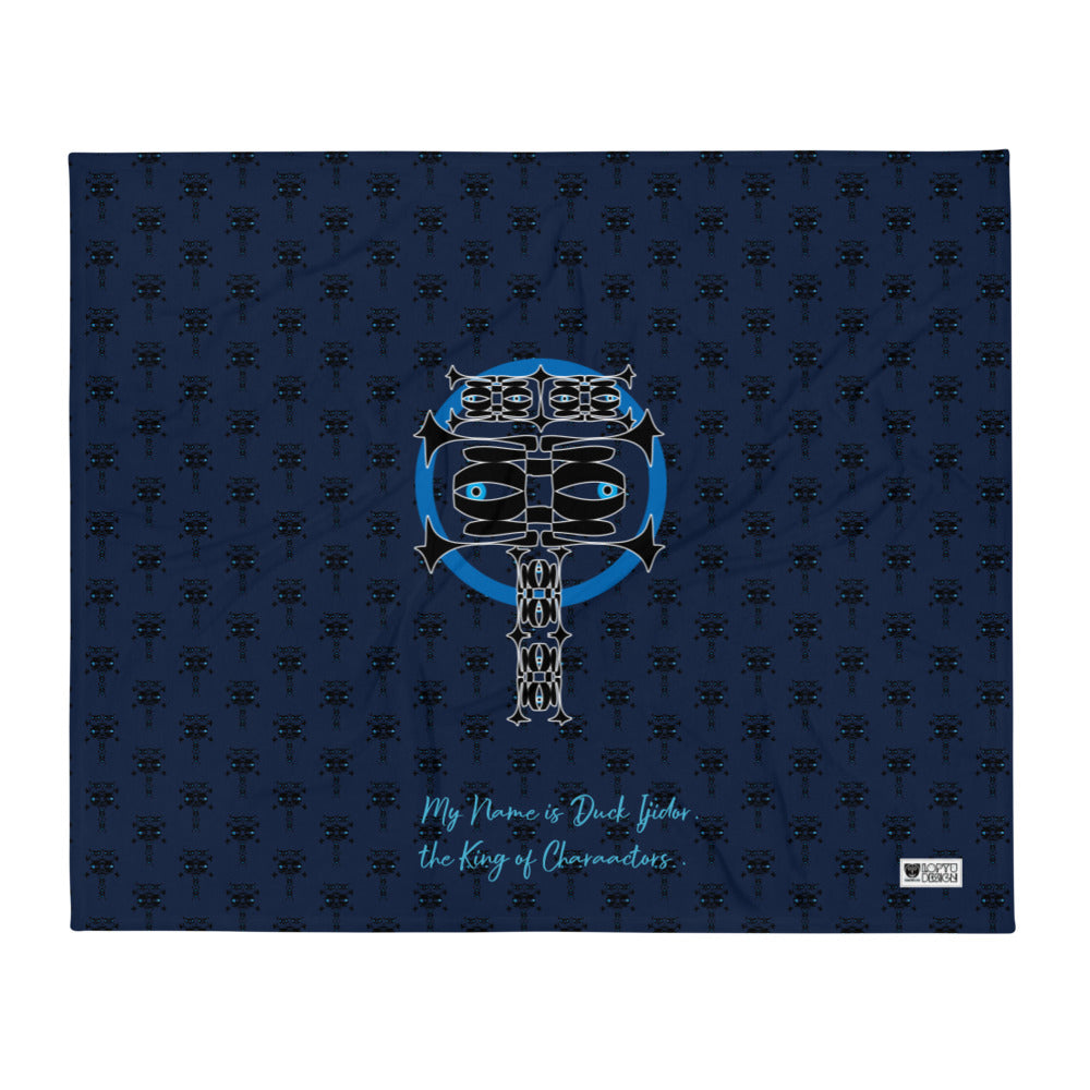 ふわふわひざかけ・青輪イジドール模様紺【CA001- BK001】