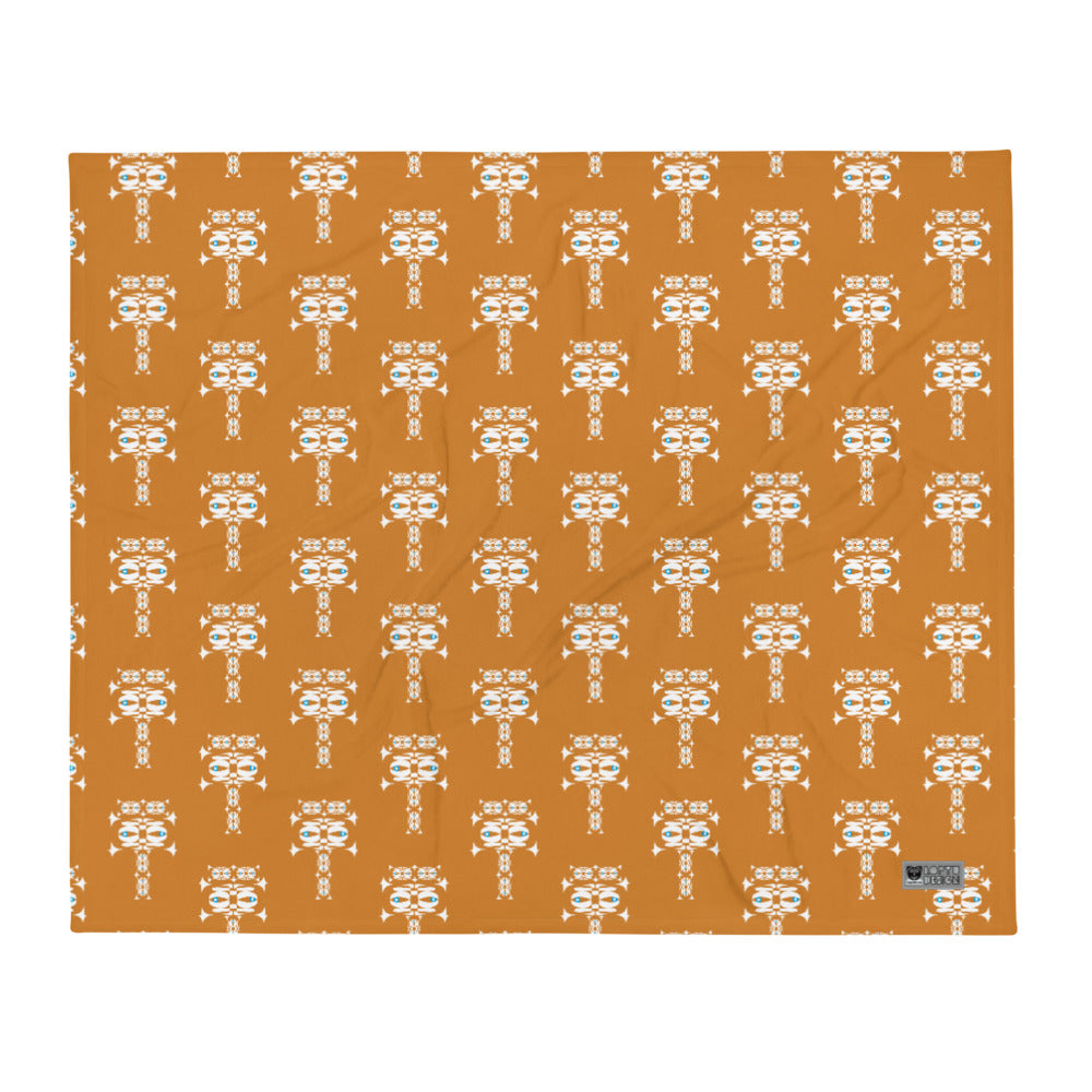 ふわふわひざかけ・イジドール模様キャラメル地【CA001- BK003】