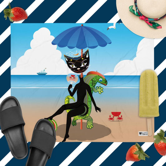 ふわふわひざかけ・黒猫ガール「甘い生活」【IL005-BK007】