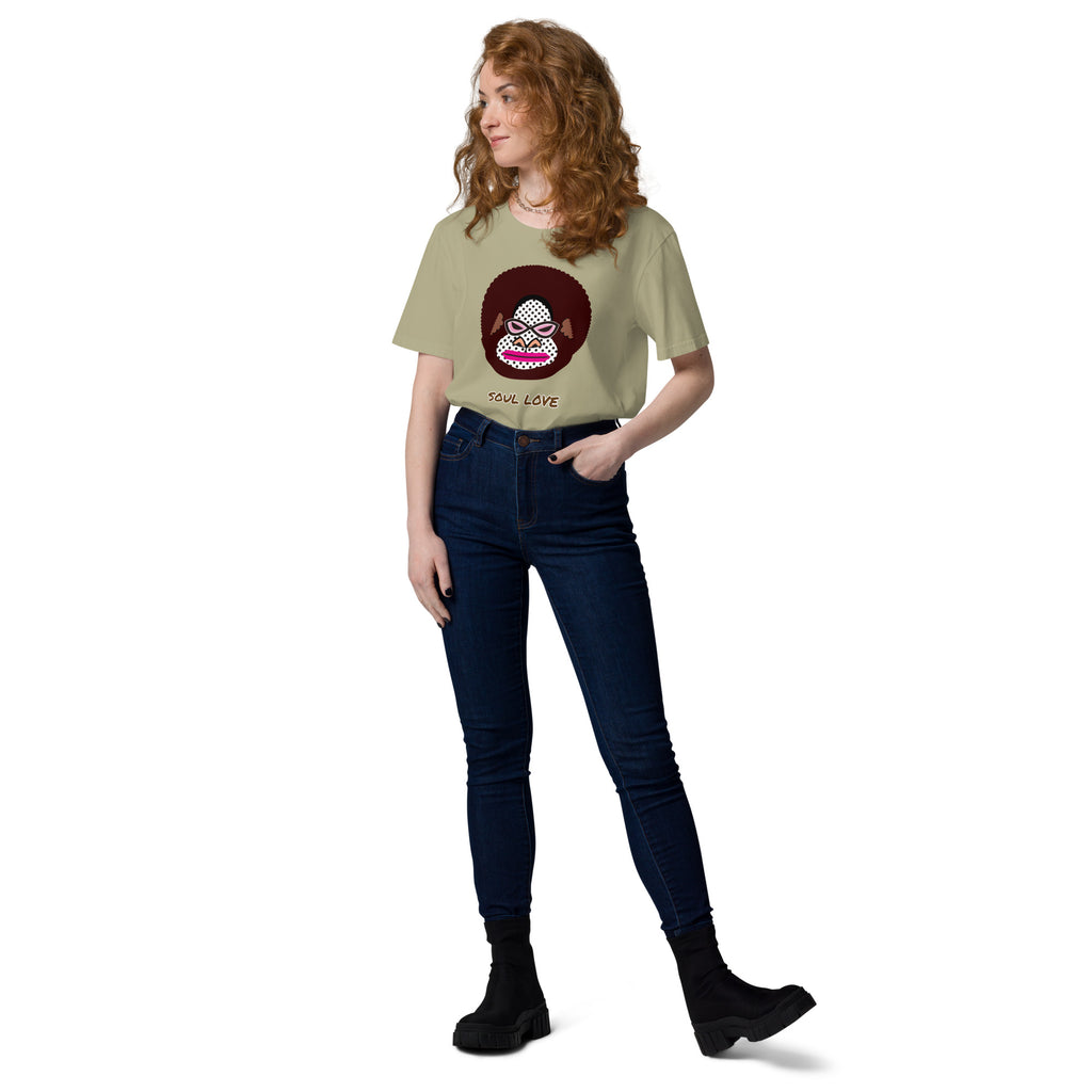 ユニセックス オーガニックコットン製Tシャツ・アフロゴリラダダ【CA076- TOCU015】