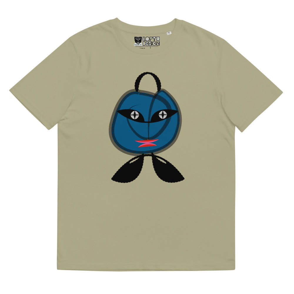 ユニセックス オーガニックコットン製Tシャツ・青トートボーイ【CA017- TOCU011】