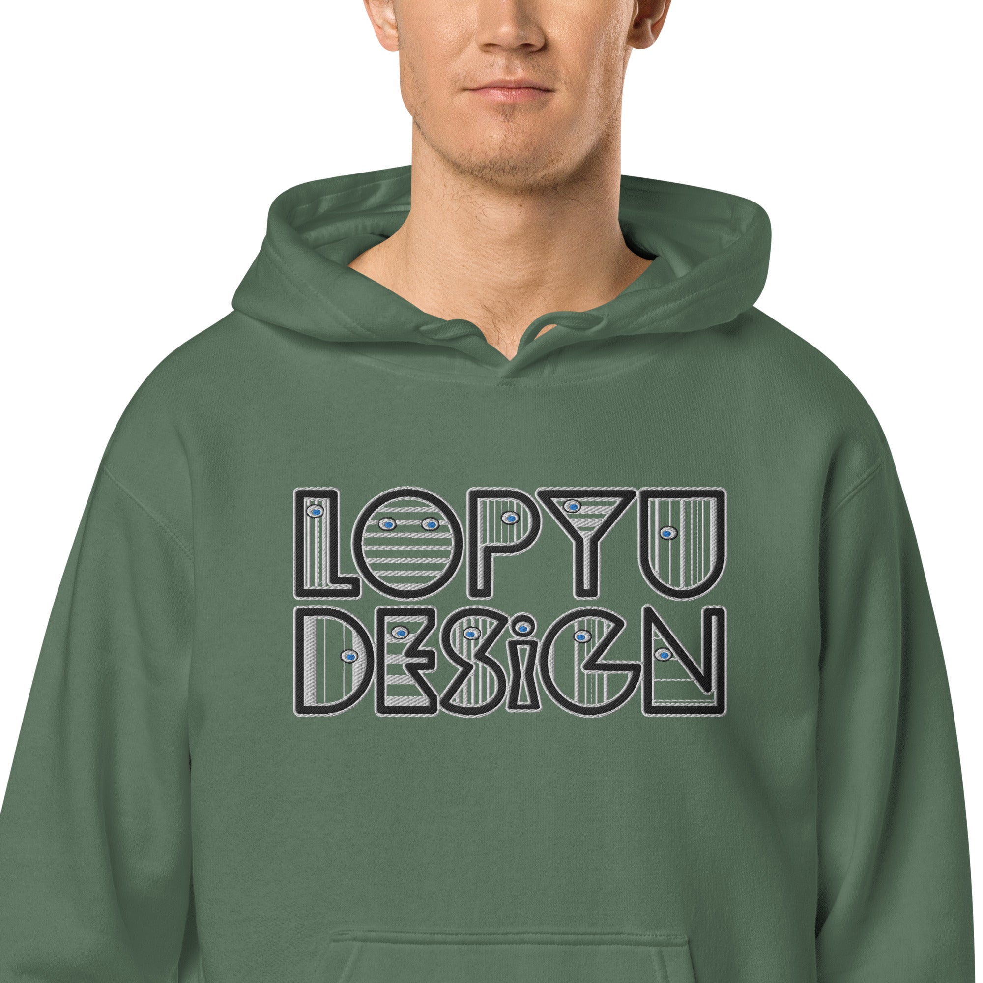 ユニセックス 顔料染め パーカー・lopyudesignロゴ【LD002-SSU002】