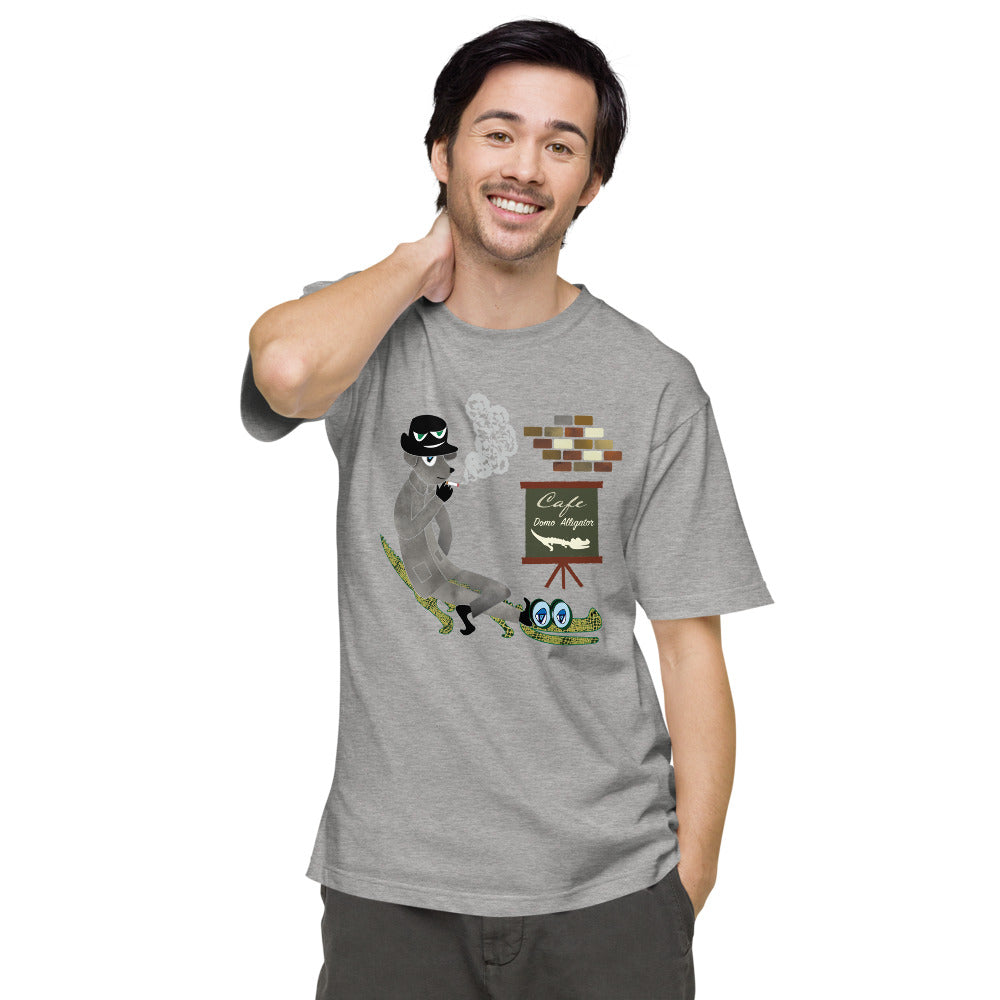 ユニセックス ヘビーウェイト 半袖Tシャツ・ドーモアーリゲーター/わにがとう【CA022- THWU009】