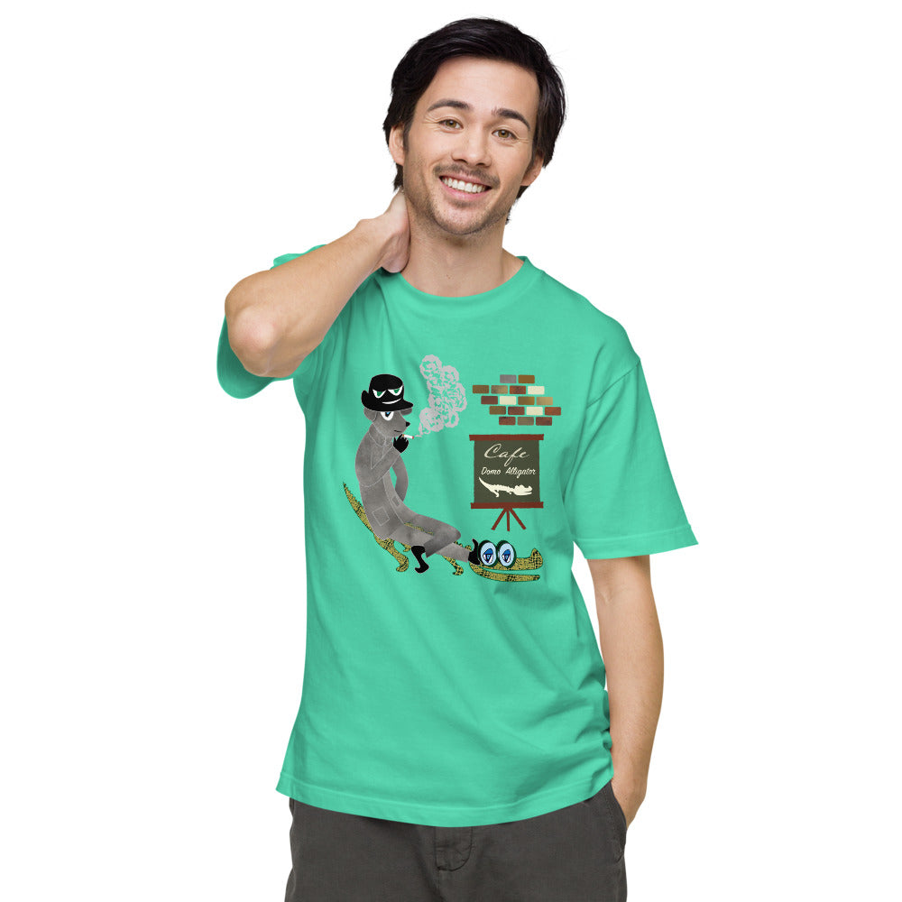 ユニセックス ヘビーウェイト 半袖Tシャツ・ドーモアーリゲーター/わにがとう【CA022- THWU009】