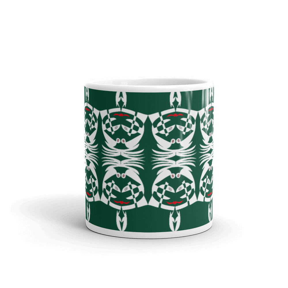 マグカップ（白）・ボクチャン模様グリーン【CA003- MG013】