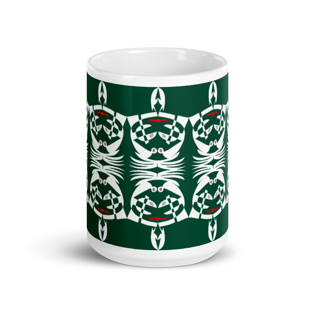 マグカップ（白）・ボクチャン模様グリーン【CA003- MG013】