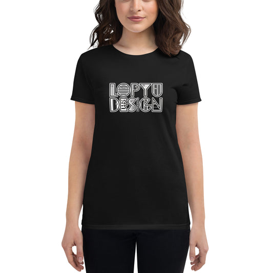 レディース ファッションフィットTシャツ・lopyudesignロゴモダン【LD002-FTL003】