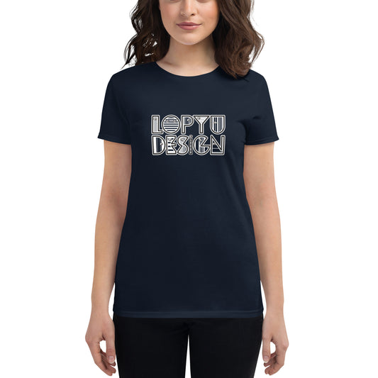 レディース ファッションフィットTシャツ・lopyudesignロゴモダン【LD002-FTL003】