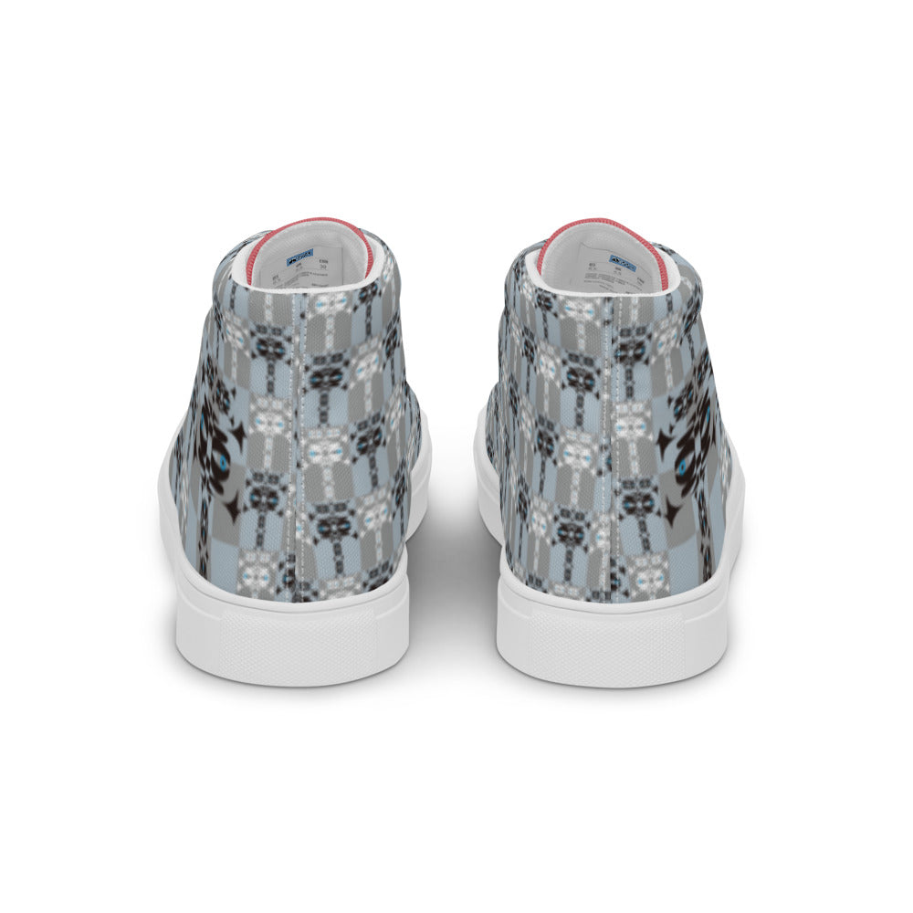 レディース ハイカットスニーカー・イジドール格子柄タン赤【CA001- HCSL001】