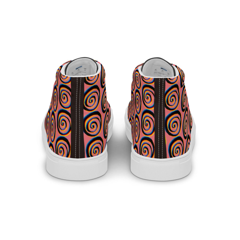 レディース ハイカットスニーカー・パタフィジックうずまき模様ピンク/黒タン【PD003- HCSL007】