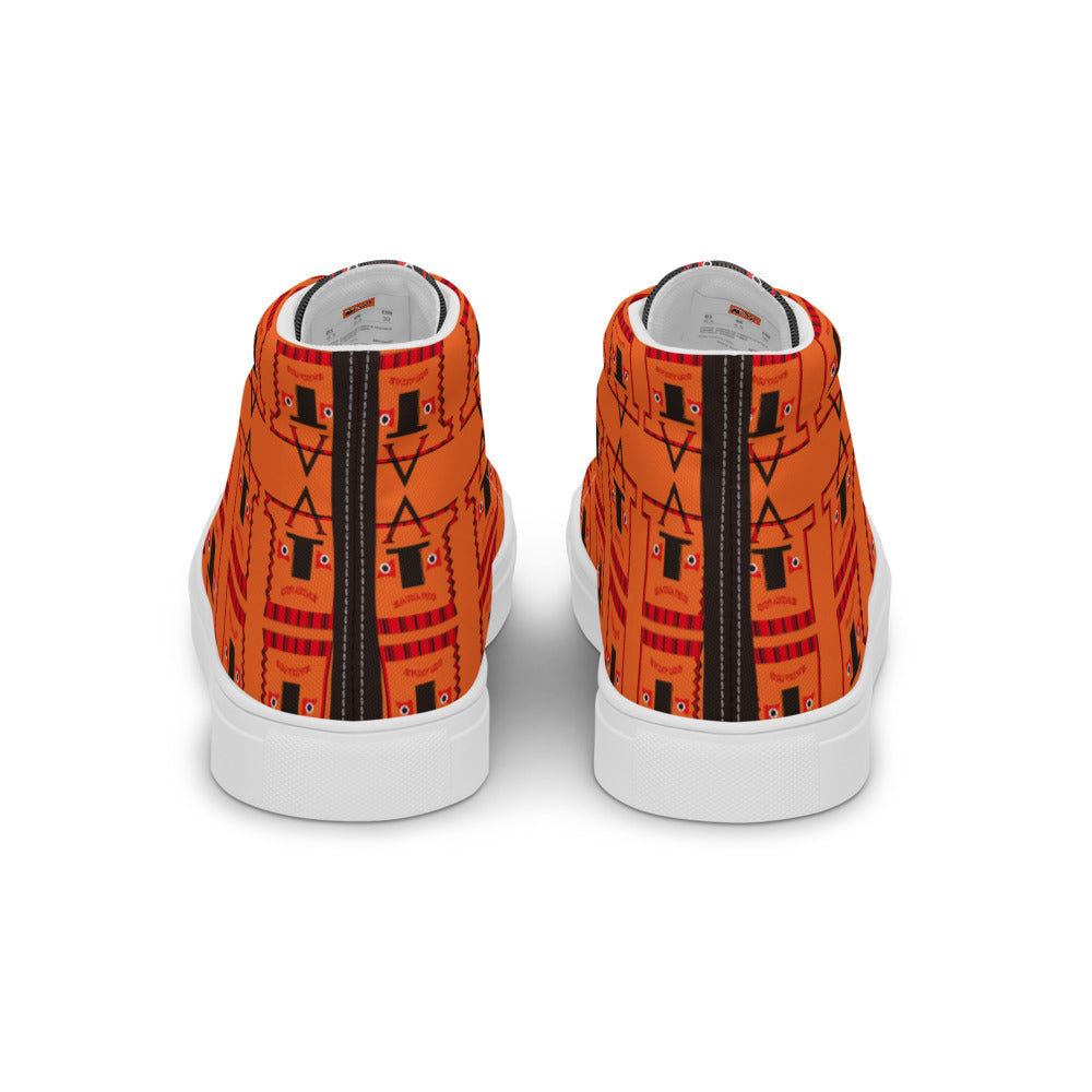 レディース ハイカットスニーカー･トートカルチャー模様橙/黒タン【LG010- HCSL012】