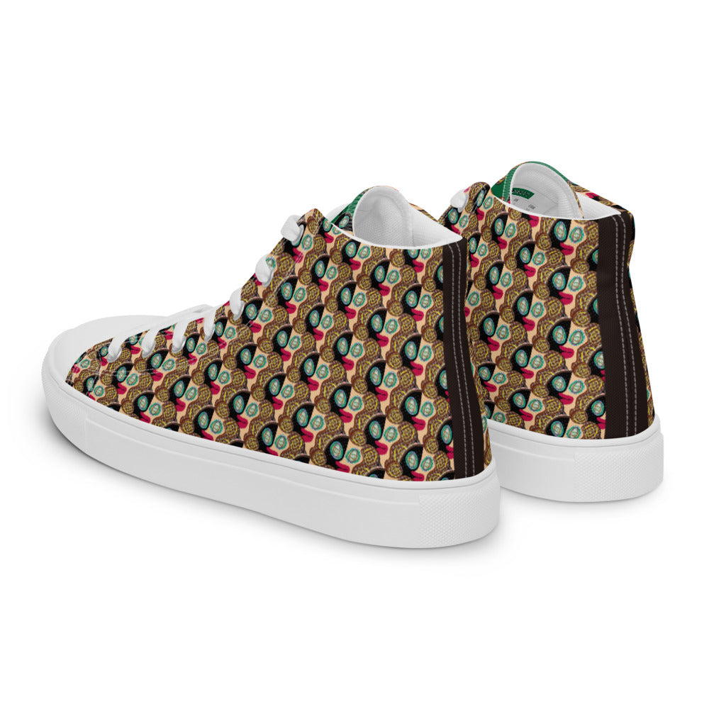 レディース ハイカットスニーカー・ラメ子模様/緑タン【PD002- HCSL009】